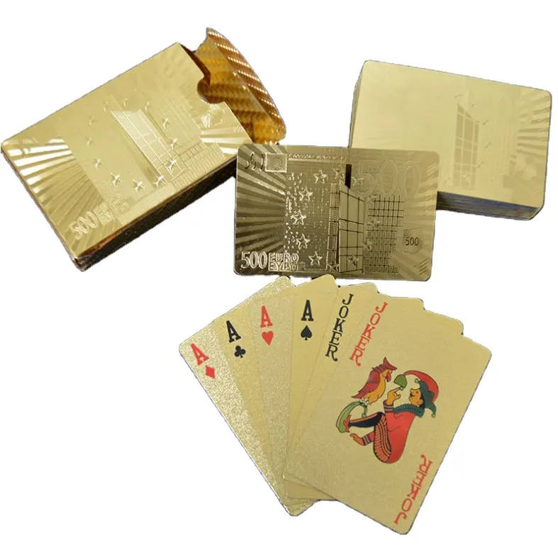 Carta da gioco durevole del Poker del regalo creativo placcato oro impermeabile liscio del Poker del PVC di plastica di nuova qualità su ordinazione