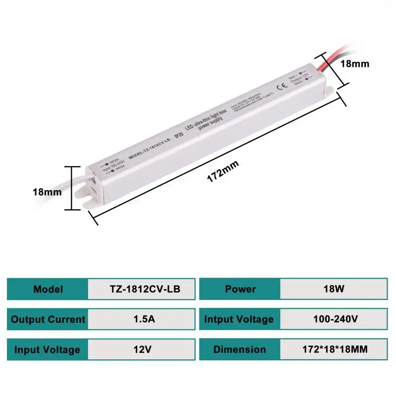 Nuova tecnologia all'ingrosso tensione costante Ultra-sottile IP20 12V 18W con alimentatore switching ad alta frequenza prezzo all'ingrosso