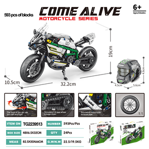 Educational <strong>Toys</strong> Creative Assembly Blocks High <strong>Restored</strong> Racing Off-road Motorcycle Construction Model DIY Building Blocks Set - Product Image 2