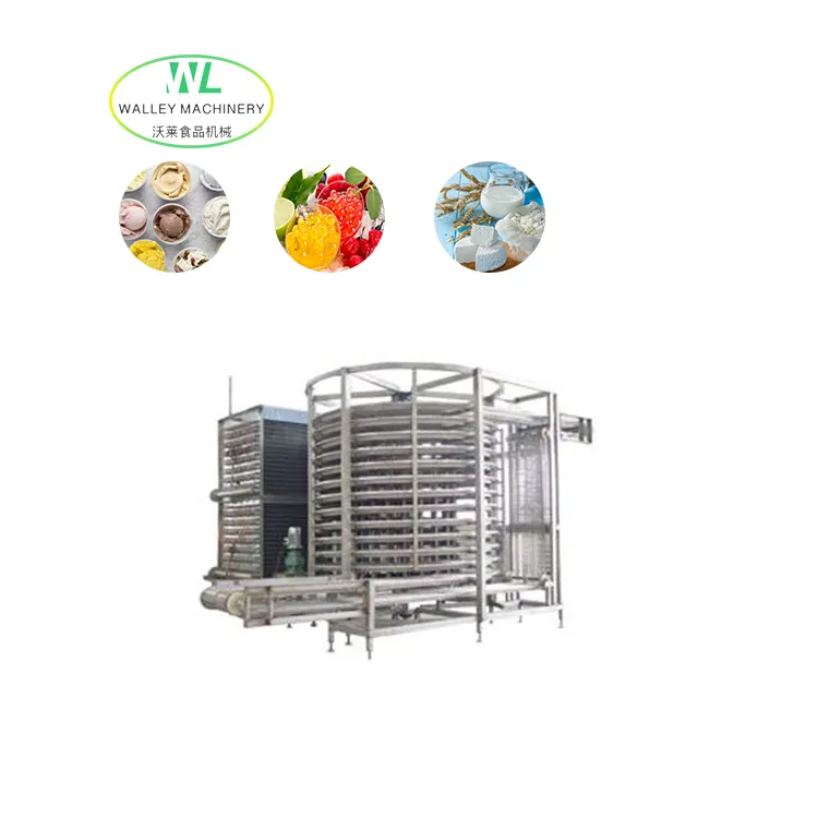 産業用多機能カニスパイラル冷凍機のカスタマイズIQF冷凍庫トンネルクイック冷凍庫