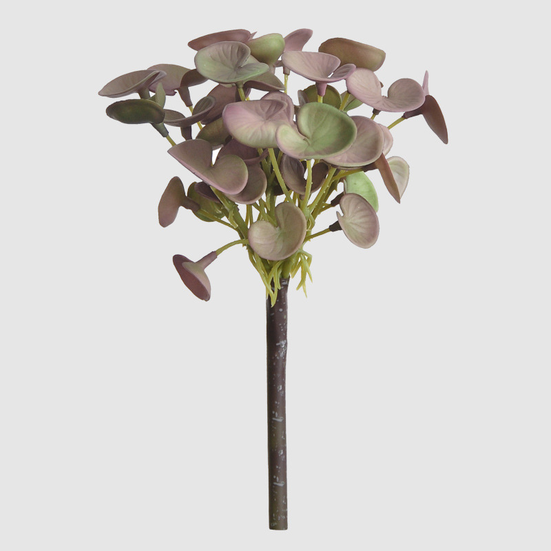 Copper coin leaf textured-purple