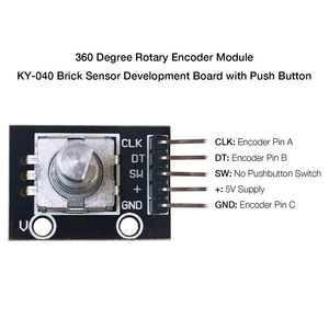 Arduino için Push Button ile 360 derece döner kodlayıcı modülü KY-040 tuğla sensör geliştirme kurulu
