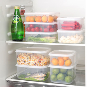 Contenedores de almacenamiento de alimentos de plástico con tapas Caja de almacenamiento de cocina hermética reutilizable transparente apilable sin BPA - Product Image 1