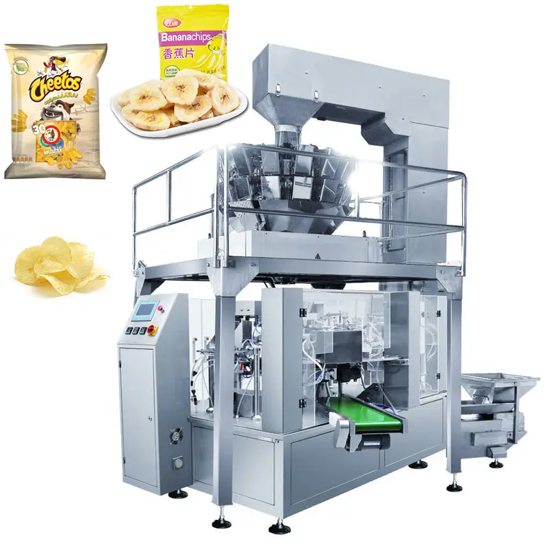 Multifunktion ale voll automatische Puffed Food Kartoffel chips Beutel Vac Doypack Sachet Beutel Verpackung Verpackungs maschine