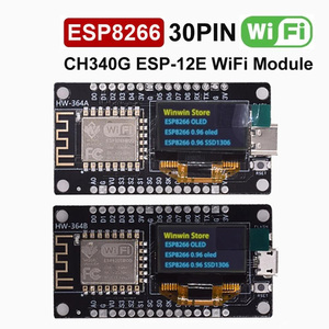 NodeMCU ESP8266 <strong>Development</strong> Board With 0.96 Inch OLED Display CH340G ESP-12E WiFi Module TYPE-C USB For /Micropython - Product Image 1
