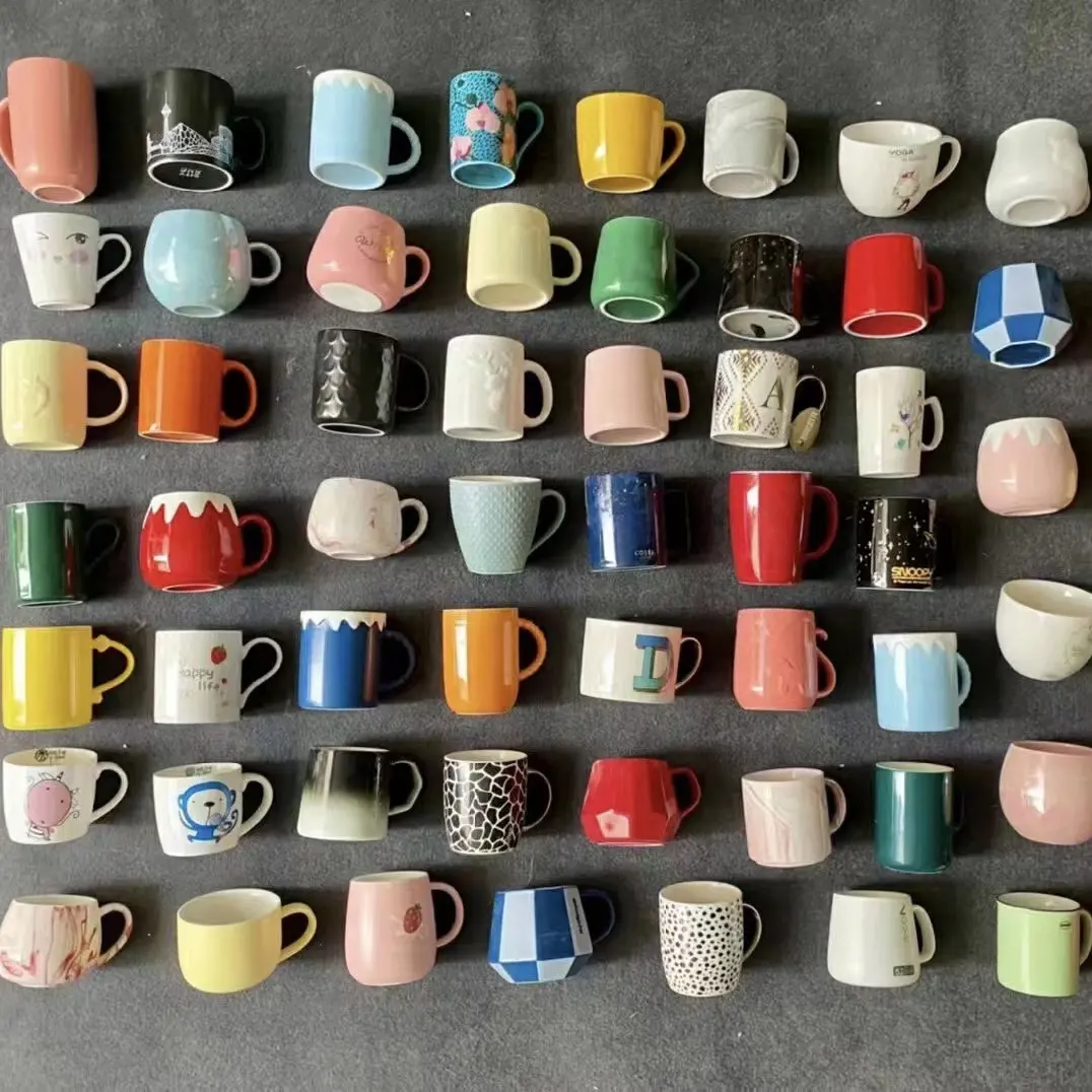 Usine Vente En Vrac Stocké Tasses À Café En Céramique Tasses En Porcelaine Vendre Par Ton Logo Personnalisé