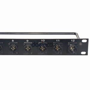 LEDトレース機能付き19インチ1uLEDパッチパネル電気通信システム用12ポートオスメスXLRパッチパネル - Product Image 2