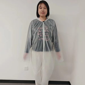 ポンチョ大人用使い捨て雨雨雨の日にボタン付き生分解性レインコートカスタマイズ可能なロゴ - Product Image 1