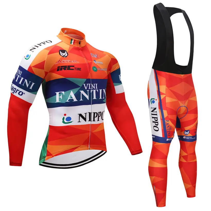 Pro Long Sleevs tute da ciclismo calde pantaloni da ciclismo uomo ciclista indossa pantaloncini con bretelle da ciclismo e set di maglie