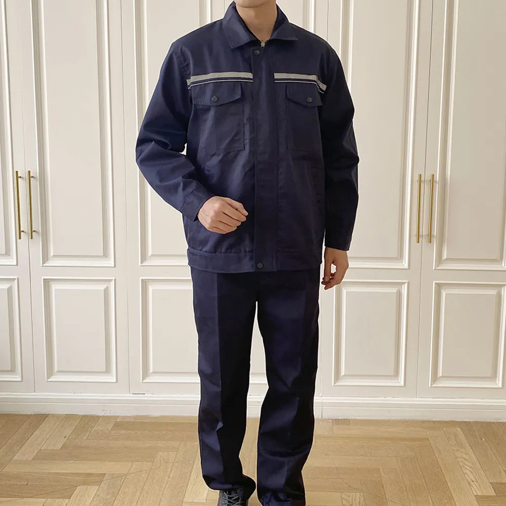 Divisa da lavoro ad alta visibilità di alta qualità uniforme da lavoro abbigliamento riflettente da uomo industriale abbigliamento da lavoro camicia da meccanico Set da lavoro