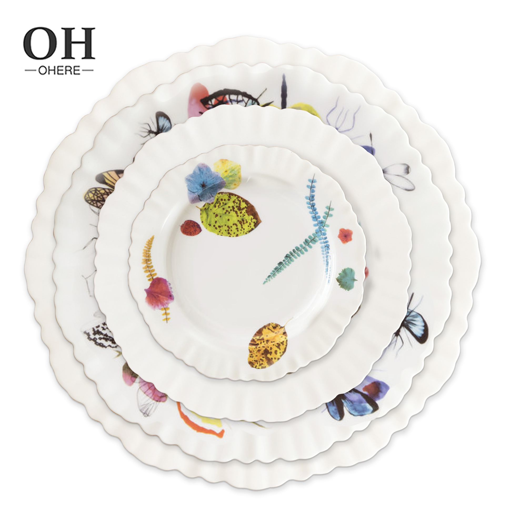 Colored butterfly leaf plate