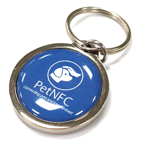 Hochwertiger NFC-Epoxid-Schlüssel bund Benutzer definierter Smart Tag213 13,56 MHz Metall-Tier verfolgung QR-Code-Spur Haustier-ID Hund-ID NFC-Tag-Schlüssel bund - Product Image 2