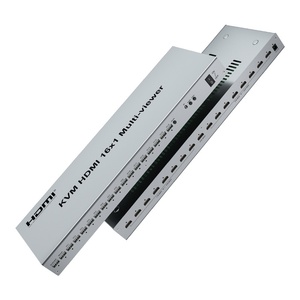 Conmutador KVM HDMI de 16 puertos Kvm de metal multivisor 16 en 1 Conmutador de vídeos y audio de 16 entradas y 1 salida sin costuras