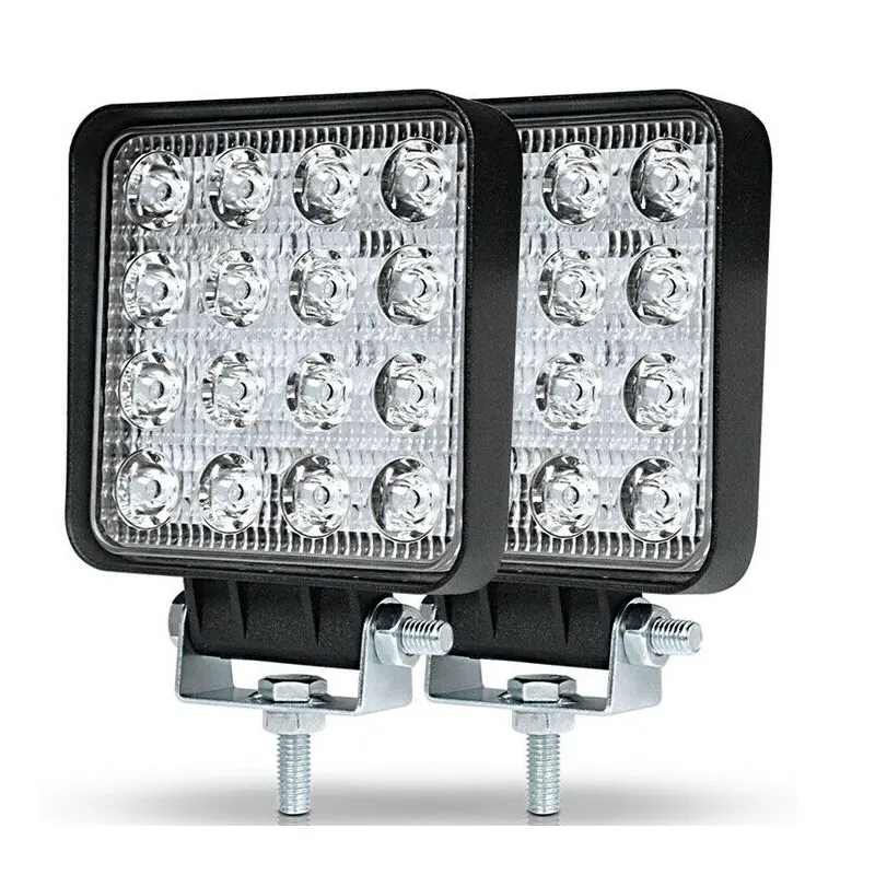 Pabrik Grosir 48W 12V Lampu Led Mobil Persegi Led Lampu Kerja Truk