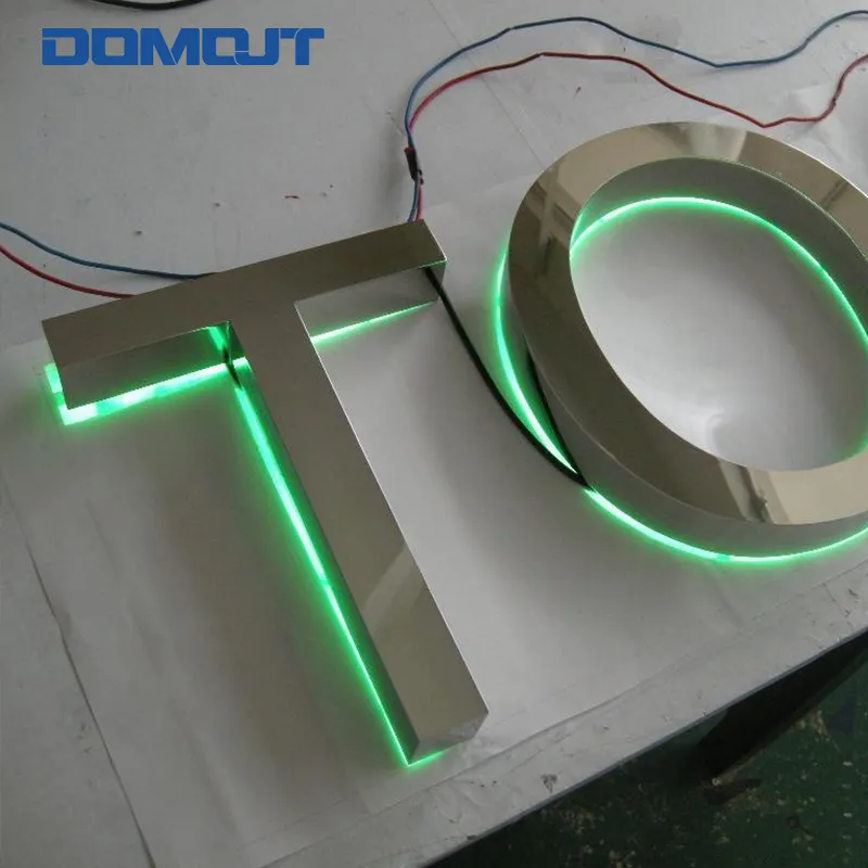 Enseigne extérieure Signalisation en acier inoxydable rétro-éclairage 3D Logo Canal Lettre Luxe Lettres acryliques éclairées pour la publicité Logo LED