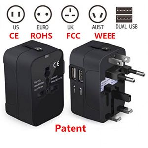 ปลั๊กเสียบอเนกประสงค์สำหรับการเดินทางโดยใช้ USB 2หัวปลั๊กเสียบอเนกประสงค์สำหรับยุโรปอเมริกาอังกฤษ Aus - Product Image 4