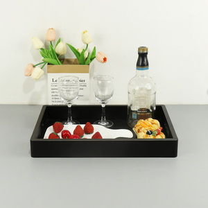 Khay phục vụ bằng gỗ có tay cầm để ăn, món khai vị, thực phẩm, đồ ăn nhẹ, hoặc trang trí nhà, khay giường gỗ lớn hoặc khay <span class=keywords><strong>TV</strong></span> - Product Image 5