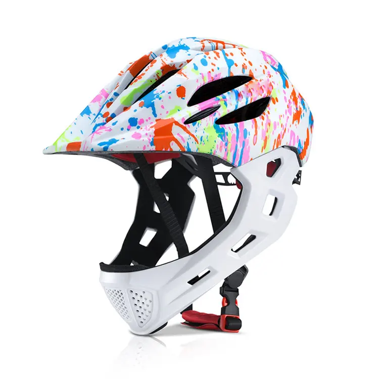 צבעוני רטרו מלא פנים אופני הרים קסדת אופנוע קסדת אופניים קסדת אופני כביש עם אור LED