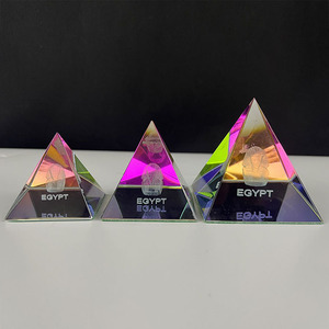 Set of Iridescent Rainbow Pyramid Crystal with Laser <strong>Egypt</strong> Pharaoh MH-F0593 - Product Image 4