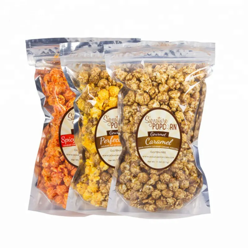 Personnalisé Imprimé Thermoscellage Snack Emballage Alimentaire Dos Scellé Popcorn Emballage Snack Alimentaire Sacs Popcorn sac