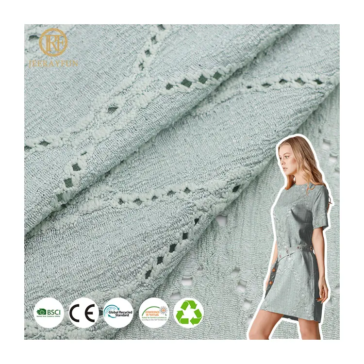 Nova Chegada Soft Polyester Spandex Tingido Urdidura Tricô luxo Jacquard Tecidos para casamento vestido de festa