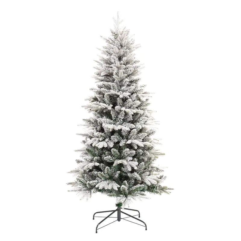 Albero di natale con PVC/materiale in PVC/PE albero di pino bianco stile altezza base di neve personalizzabile