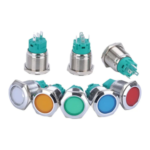 Düz anahtarı 12mm/16mm/19mm/22mm/25mm/28mm/30mm kapalı anahtarı konnektörü ile Led Metal basmalı anahtar ışık - Product Image 1