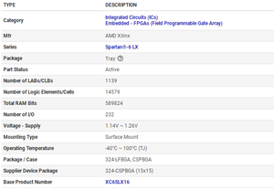 XC6SLX16 için fpga xilinx serisi entegre devreler FPGA 2CSG3241 programlanabilir mantık cihazı çip XC6SLX16-2CSG324I