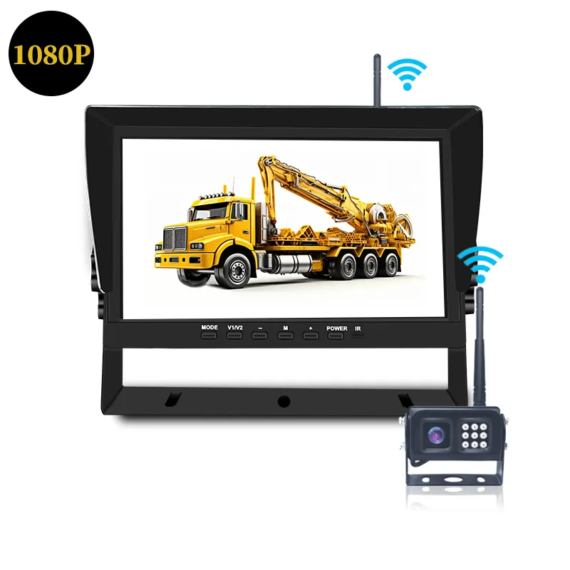 10,1 Zoll WLAN-Rückfahrsystem WLAN-DVR-Monitor 4CH 1TB Karte 1080P eingebautes DVR-Reverse-Camera-Monitor