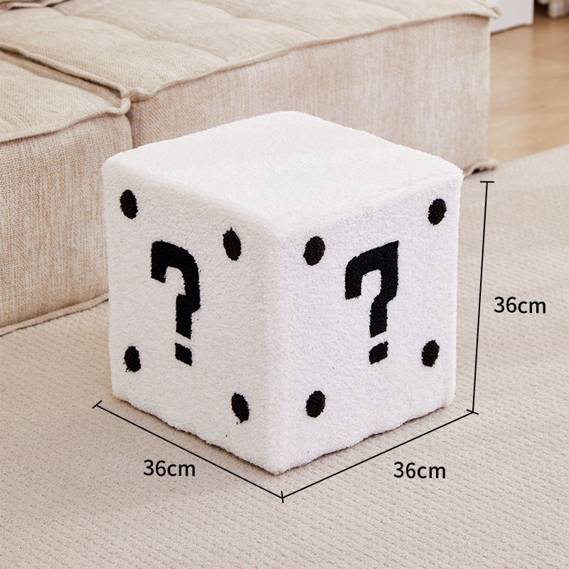 Question mark stool - large white