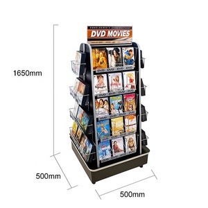 Tùy Chỉnh Âm Nhạc Cửa Hàng Bốn Bên Kim Loại Truyện Tranh Cuốn Sách Hiển Thị Giá Thẻ Hiển Thị Kệ <span class=keywords><strong>CD</strong></span> Đứng Với Tiêu Đề - Product Image 2