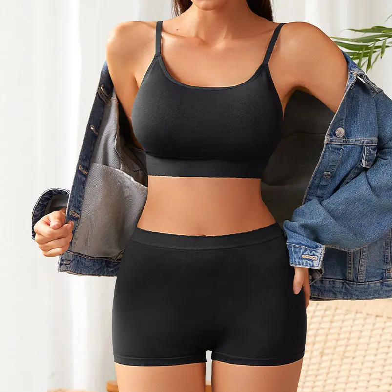 Ladymate ODM/OEM Conjuntos De Ropa Interior Para Mujeres Woman seamless 2 Piece Workout sets wire-free bra and panties sets