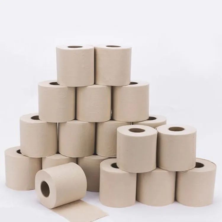 Papier toilette personnalisé, non polluant, dégradable, prix d'usine, papier toilette en bambou avec rouleau de mouchoirs, papier toilette Ultra doux
