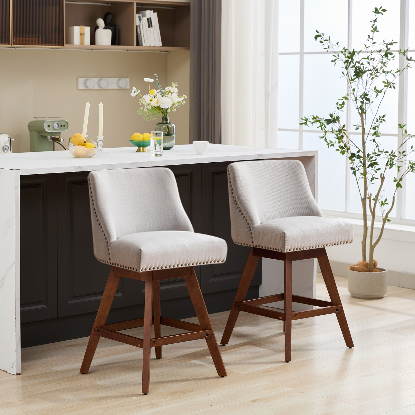Beige + Bois + Tissu + Mousse