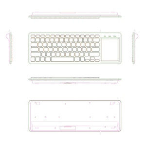 Teclado inalámbrico de Chocolate con touchpad, teclado ergonómico, ultrasilencioso, para ordenador - Product Image 6