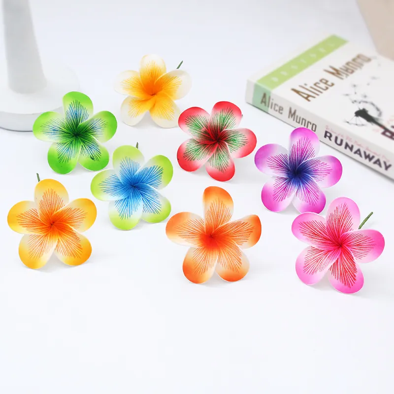 HRH Artificial PE Frangipani New Designs Artificial personalized Style Foam Flowers Accessories Decoration 9cm Flower for Ladies and Women