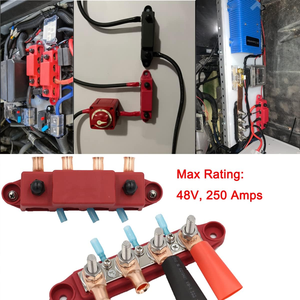 12V 250A büyük akım otomatik deniz güç bara güç Terminal dağıtım bloğu 4 * M10 çıtçıt ve kapak ile 3 * M4 vidalar - Product Image 5