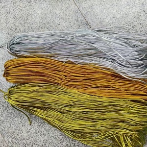 Custom Single Strand Soft Metallic Gold Silver Color Braided 3mm <strong>Elastic</strong> Cord <strong>String</strong> for Decorative Macrame Christmas Handmade - Product Image 2