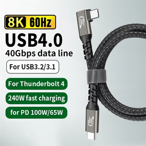 Thunderbolt4 tip C için 2M USB4 kablosu 40Gbps 240W hızlı şarj kablosu Thunderbolt3 USB C veri transferi M.2 SSD kablosu 8K - Product Image 2