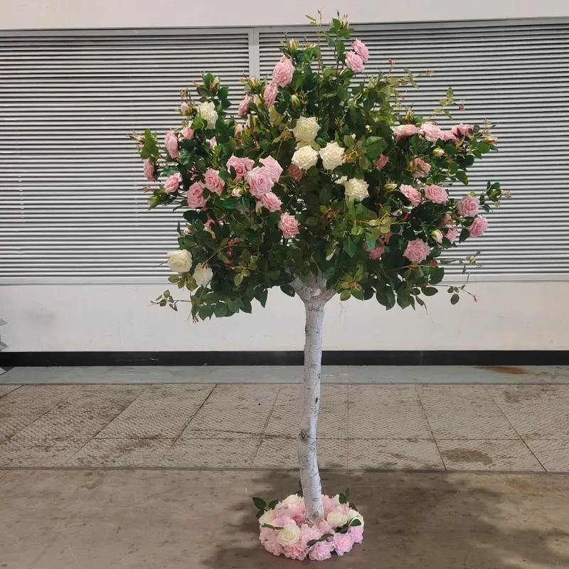 Di alta qualità per eventi nuziali tavolo centrotavola composizione floreale Rose finte fiore albero in finta seta fiori artificiali Rose