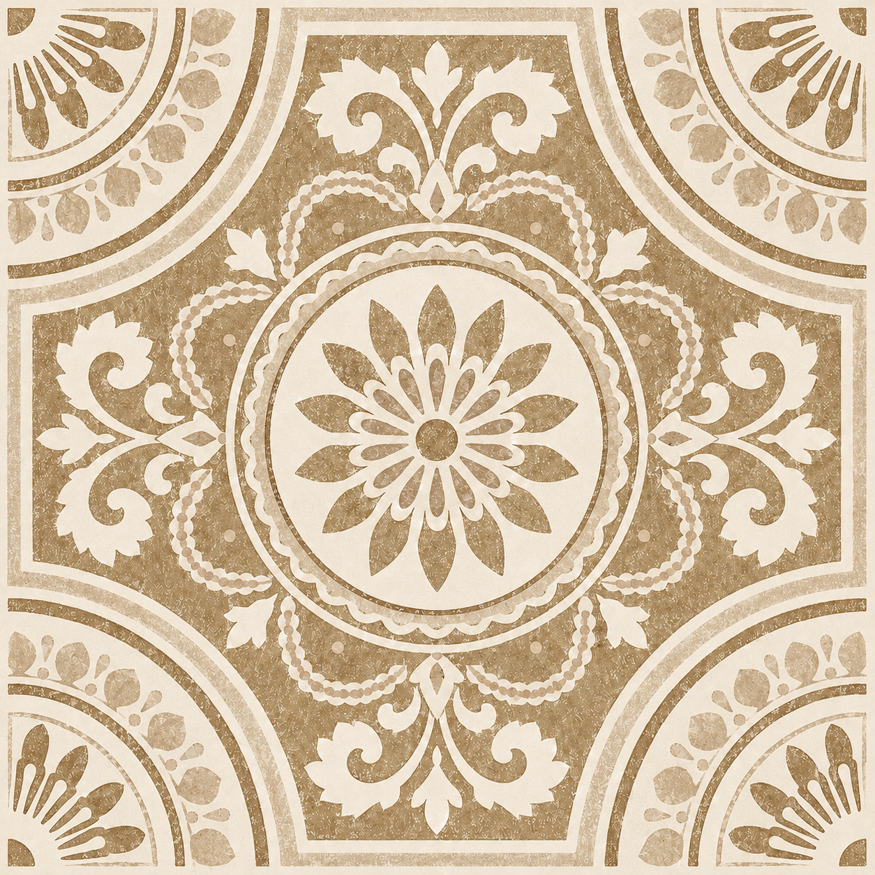 Vintage Mustard Medallion Tile