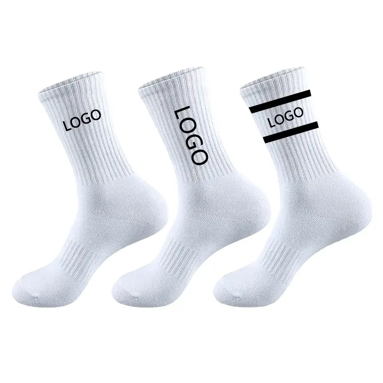 OEM design il tuo equipaggio bianco nero basket calzini sportivi personalizzati traspiranti calzini con logo personalizzato elite