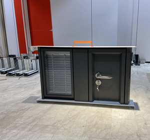 Diseño de particiones de vidrio modular doble transparente, esmerilado y obturador para sistema de división de oficina con puertas - Product Image 4