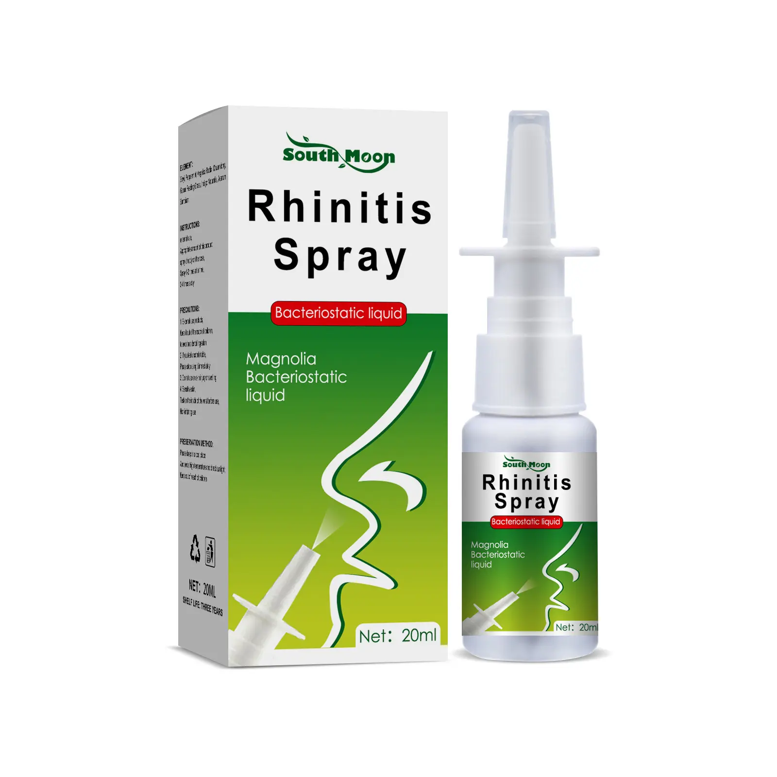 Spray nasal pour éternuer la congestion nasale et la dyspnée Décharge nasale Les extraits de plantes sont sûrs et efficaces