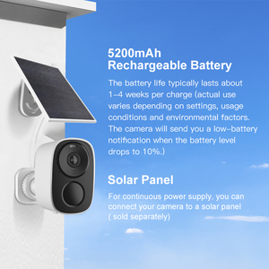 Cámara de seguridad de celda de batería solar recargable para exteriores CB54 DC 5V con sensor CMOS de función de visión nocturna de montaje ajustable 360 - Product Image 4