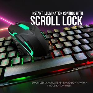 Venta al por mayor conjunto ergonómico con cable Color retroiluminado LED Luz de moda periférico Internet café teclado y ratón para juegos de ordenador