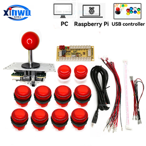 Аркадный джойстик DIY Kit PC Raspberry Pi USB контроллер плата 5 В светодиодные кнопки Sanwa 1P Player Machine оплата монет - Product Image 2