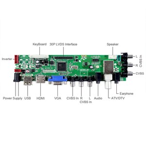 Scheda di controllo Tft Lcd 30pin con retroilluminazione diversa Inverter Tv Lcd Board 1920x1080 universale Display Lcd circuito - Product Image 2