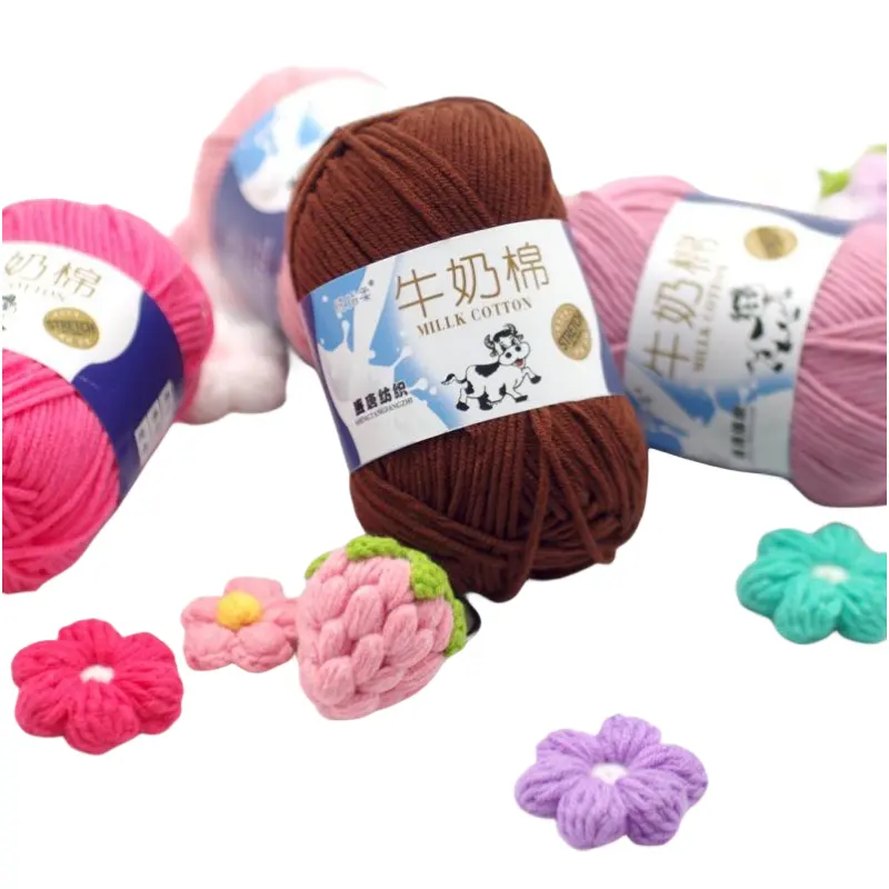 綿かぎ針編みコーマ付きコンパクトヤーン複数色手織り糸厚手編みウール