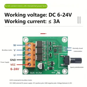 1-teilige BLDC-Motortreiber-Steuer karte für bürstenlose 6V-12V-24V-Gleichstrommotoren, einstellbarer Drehzahl regler